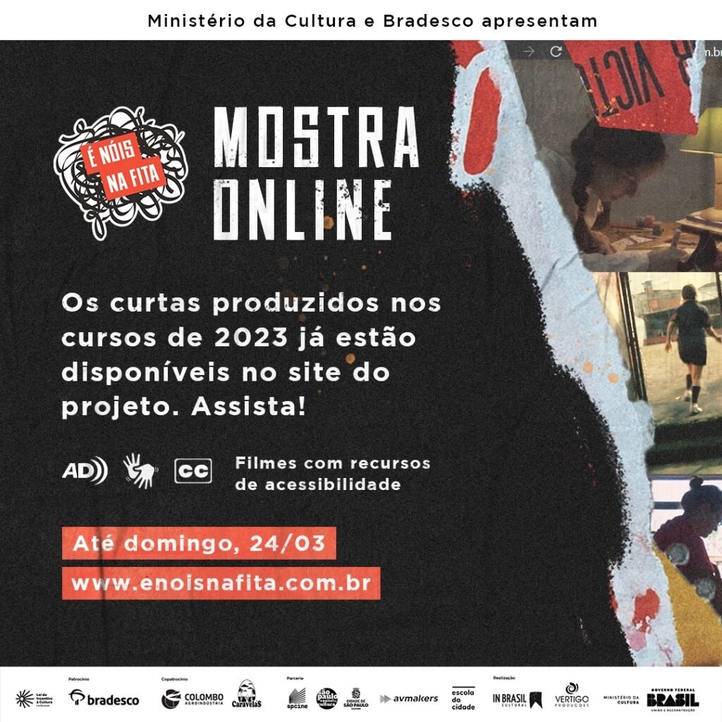 FILMES PRODUZIDOS EM 2023 PELOS ALUNOS DO É NÓIS NA FITA – CURSO GRATUITO DE CINEMA ESTÃO DISPONÍVEIS ONLINE PARA TODO O BRASIL